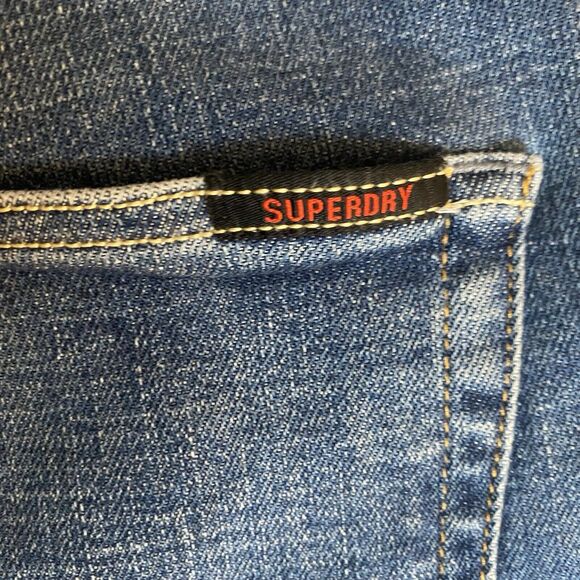 Superdry Mens Jeans 30x32 (fit31)Blue Skinny Denim Medium Wash Thrashed - Picture 4 of 16